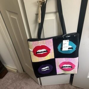 Betsey Johnson Lip tote